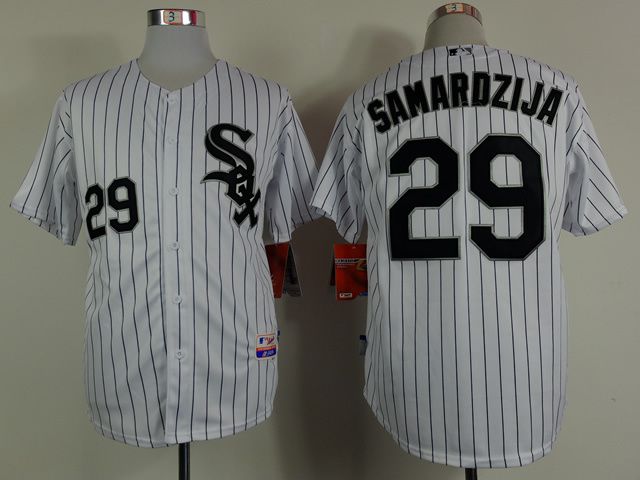 Men Chicago White Sox #29 Samardzija White MLB Jerseys